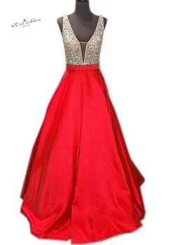 Vestido de Formatura Longo Kalėdų Prom Dresses 2018 Ilgai Kristalai Vakare Chalatai Oficialią Šalies Mergaičių Paauglių V Atgal Satino Baile 4