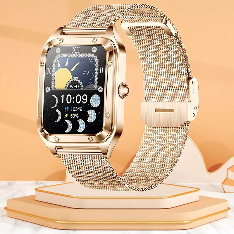 LIGE 2023 Ponios Smart Laikrodžiai Moterims Smartwatch Naujo Dizaino Rausvos spalvos, Aukso Laikrodis 