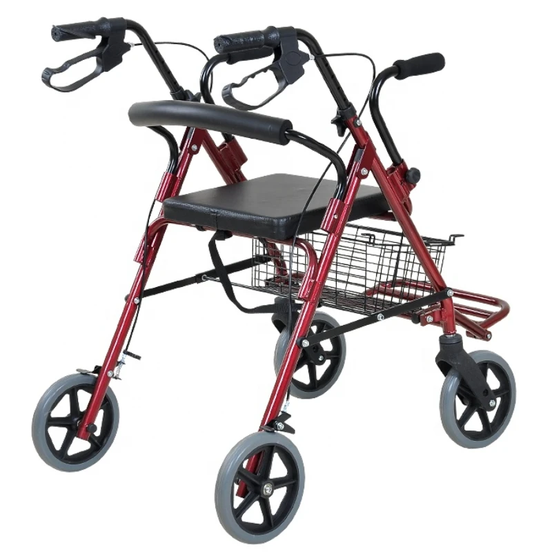 sulankstomas lauko lengvas aliuminio suaugusieji, vyresnio amžiaus vaikštynių, rėmas, sulankstomas vertikaliai walker rollator su sėdynės